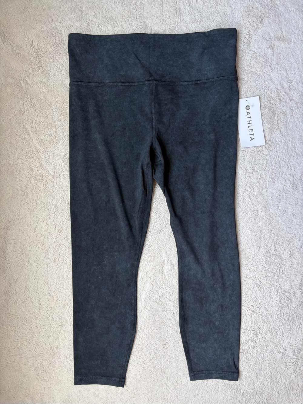 NWT Athleta Elation Garment Dyed 7/8 Tight Charcoal Black Leggings Women Large